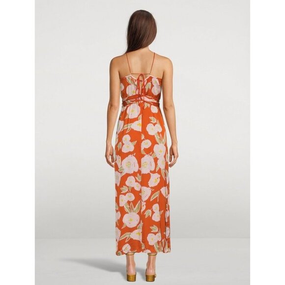 CAROLINA K Luz Dress in Orange Small Womens Floral Maxi Long - Picture 12 of 14